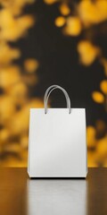 3D render of a white shopping bag for template design flat design top view packaging theme animation vivid