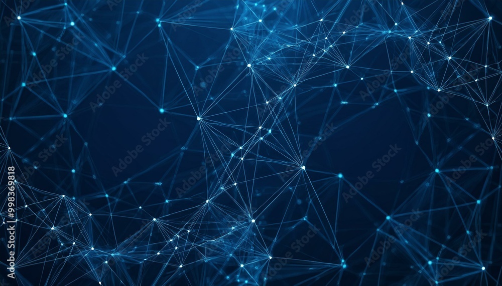 Poster cyber big data flow. blockchain data fields. network line connects to stream. concept of ai technolo