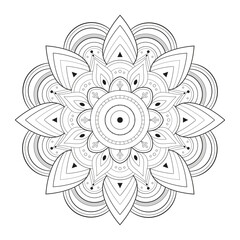 Black mandala on white