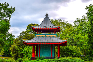 The beautiful architecture of a japanese pagoda