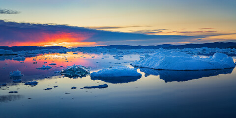 Disko Bay is a large bay on the western coast of Greenland. 