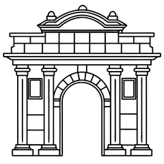 intage roman gate drawing
