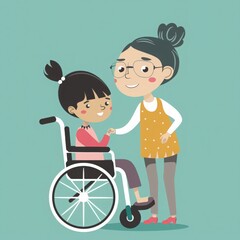 Fototapeta premium adult care concept illustration 