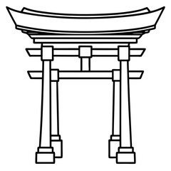 japanese tori gate drawing