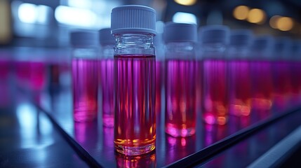 A laboratory background illustrating genetic research and biotech science in human biology and pharmaceutical technology.