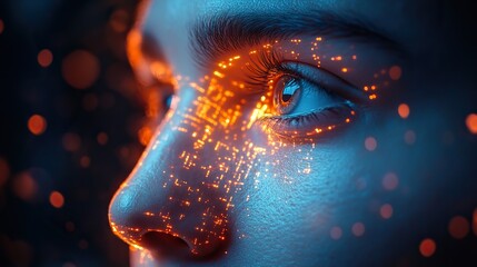 A man explores digital marketing and IoT technology, embracing a future lifestyle with AI and chatbots.