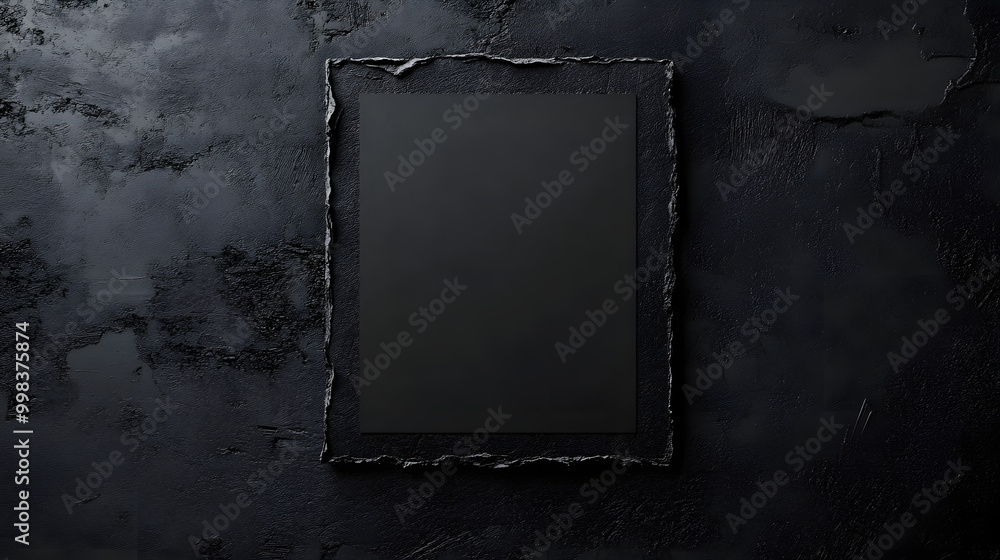Poster black framed vector illustration of a rectangular empty white wall with a blank picture frame