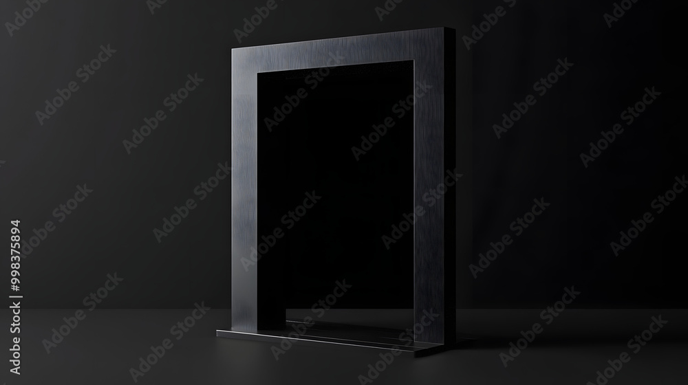 Poster black framed vector illustration of a rectangular empty white wall with a blank picture frame