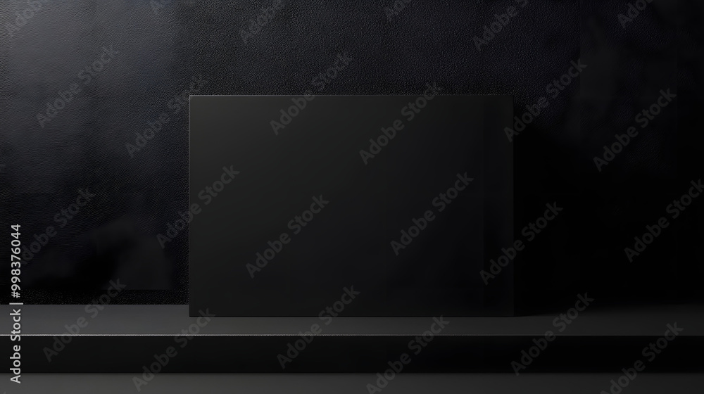 Poster black framed vector illustration of a rectangular empty white wall with a blank picture frame