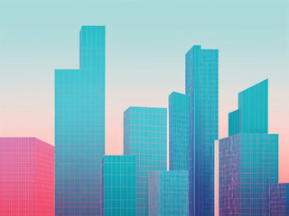 abstract background modern city skyline minimal style