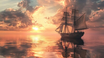 Obraz premium excitement of preparing for a long voyage, the anticipation of new horizons and challenges