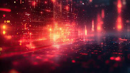 A technology-themed background showcases a geometric pattern design.