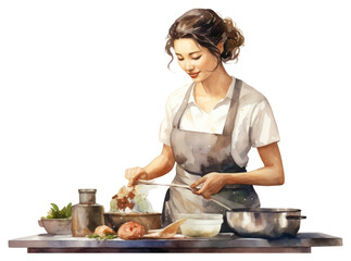 Custom vertical slats with your photo PNG Cooking adult woman chef.