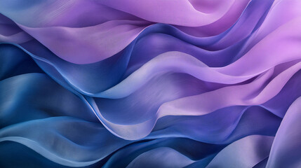 Obraz premium a detailed photograph of lavender and ocean blue abstract ribbon with wavy patterns design, classic style, studio backdrop
