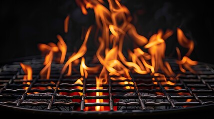 Burning Charcoal Grill for Barbeque