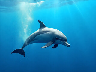 Obraz premium Dolphin is swimming in the ocean