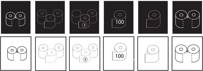 toilet paper icon set