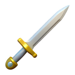 Shiny Medieval Sword or knife cartoon style cutout PNG