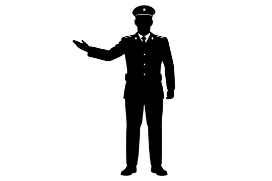 recommend clip art: Army Sergeant Giving Commands Silhouette Vector Illustration