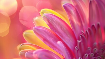 Fototapeta premium Gerber Pink And Yellow Gerber Daisy Macro Photography