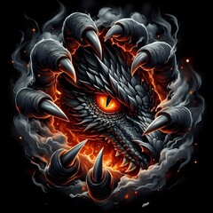 red dragon head fantacy design 