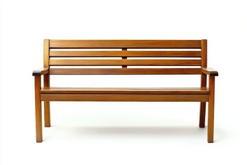A simple wooden bench designed for seating in outdoor or indoor spaces.