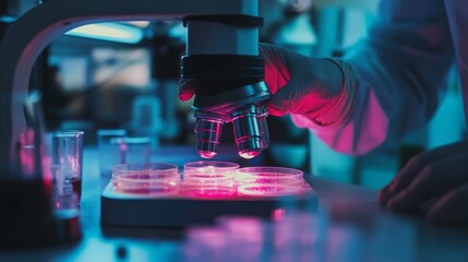 Laboratory Microscope in Action