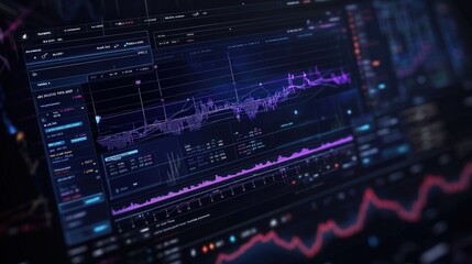 Obraz premium Picture a high-tech financial trading platform with live stock quotes and interactive charts.