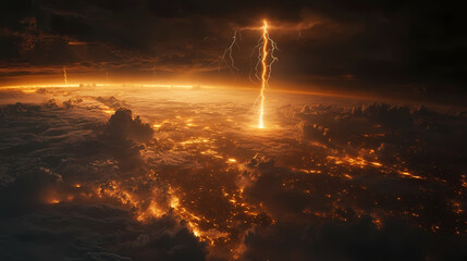 Obraz premium Cloudy storm in the sea before rain. Tornadoes above the sea. Monsoon season. Storm in the sea.Wonder of natural disaster.