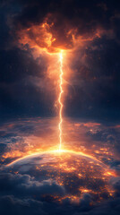 Cloudy storm in the sea before rain. Tornadoes above the sea. Monsoon season. Storm in the sea.Wonder of natural disaster.