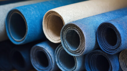 The seamstress unfolded a roll of cloth Chambray fabric, admired for its lightweight texture and subtle denim-like appearance, to craft a set of summer shirts.