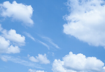 Blue sky with white cloud for nature background
