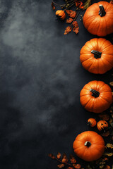 A Festive Halloween Restaurant Menu Layout With Decorative Pumpkins and Autumn Leaves in a Cozy Dining Atmosphere