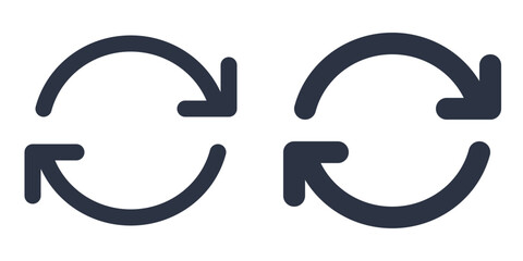 Refresh or Reload simple icons set designed in filled, outline, line and stroke style
