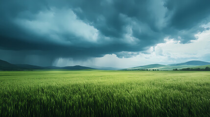Fototapeta premium Cloudy storm in the sea before rain. Tornadoes above the sea. Monsoon season. Storm in the sea.Wonder of natural disaster.