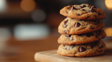Celebrating National Cookie Day with a stack of freshly baked chocolate chip cookies