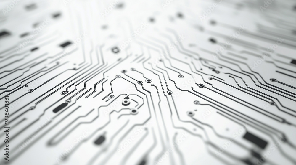 Aufkleber glowing printed circuit board lines and data connections.