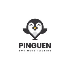 penguin spot logo vector