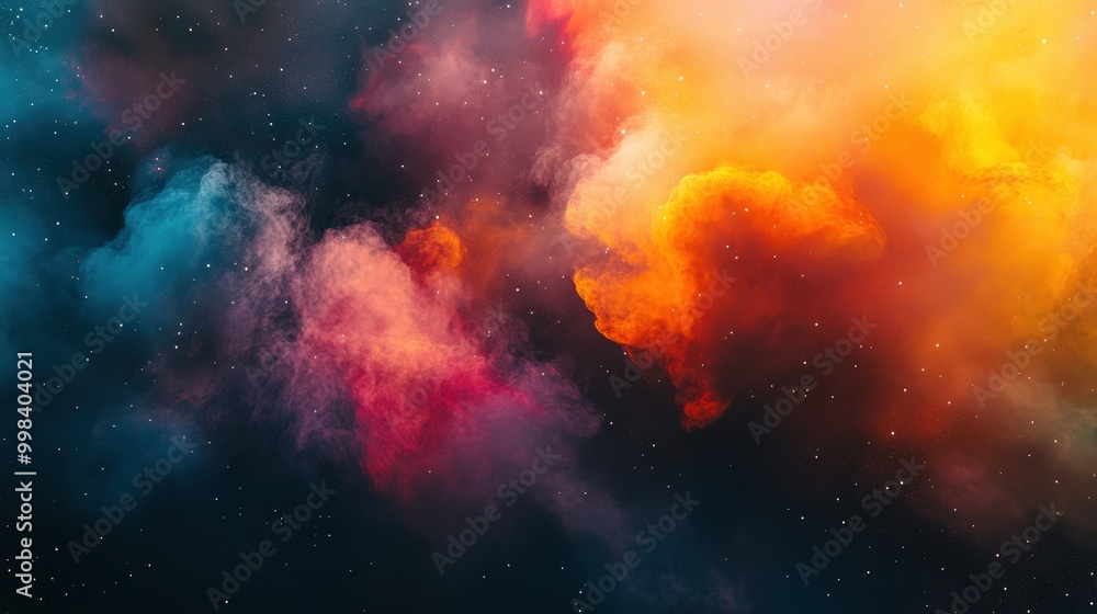 Aufkleber space nebula: create an abstract background resembling a space nebula, with swirling clouds of gas a