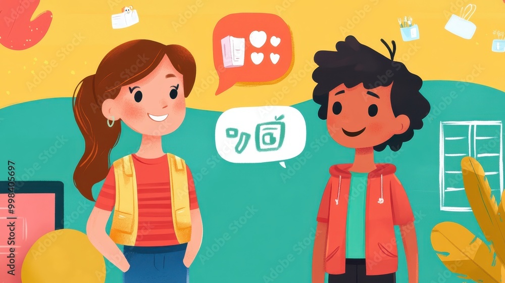 Poster a language learning app that gamifies vocabulary and grammar practice to make learning fun and engag