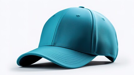 Fototapeta premium Side view of a baseball cap prototype on a white background，generated with AI.