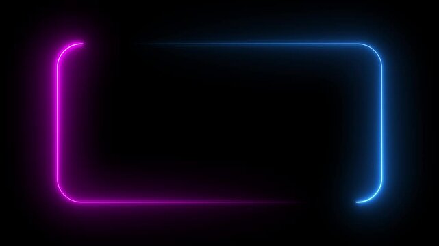neon border frame animated background rotating neon frame electric blue pink purple neon lights border box 4k looping