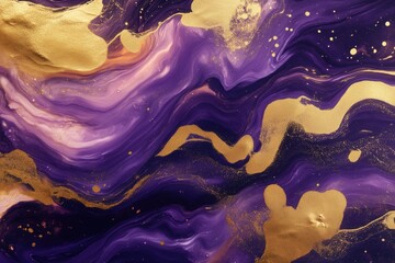 purple pattern with purple-gold liquid texture background