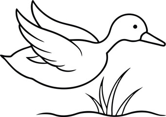 Line art  of duck