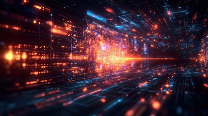 Fototapeta premium A futuristic design of big data technology, showcasing advanced digital themes and modern visual elements.