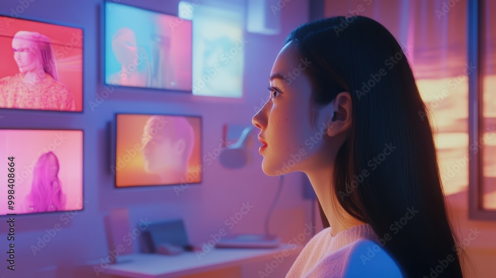 Poster a virtual classroom where language learners interact with native speakers through video calls.