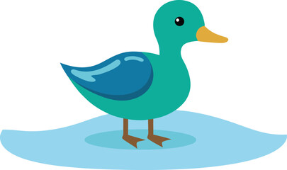 Feathered Friend on a Frozen Pond
