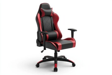 A stylish gaming chair featuring a sleek black and red design for comfort and support.