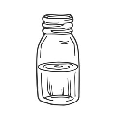 Medical drop bottle with sketch style. Hand drawing cosmetic dropper bottle vector illustration