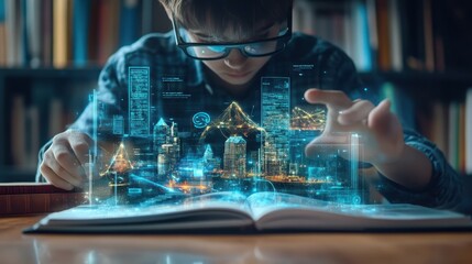 AR technology transforming traditional textbooks into interactive learning tools.